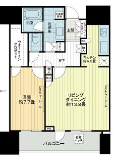 赤坂タワーレジデンス トップオブザヒル 13階 間取り図