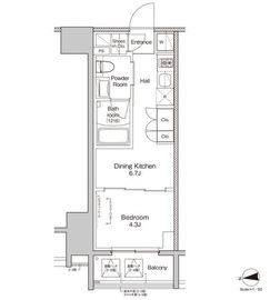 プラウドフラット日暮里 202 間取り図