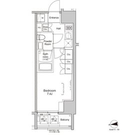 プラウドフラット日暮里 203 間取り図