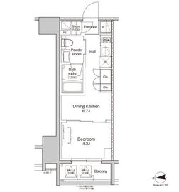 プラウドフラット日暮里 404 間取り図