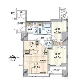 ジオ高輪 4階 間取り図