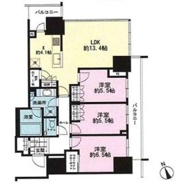 ブランズタワー芝浦 26階 間取り図