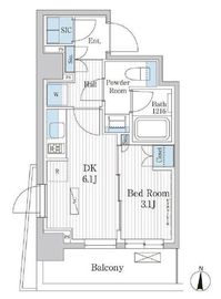 パークアクシス東陽町レジデンス 1301 間取り図