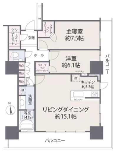 フェイバリッチタワー品川 28階 間取り図
