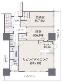 フェイバリッチタワー品川 28階 間取り図