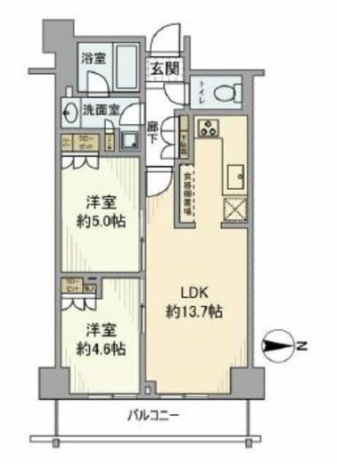 イーストコア曳舟一番館 13階 間取り図