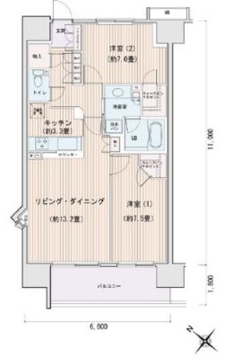 エスティメゾン豊洲レジデンス A1115 間取り図