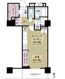 コスモポリス品川 32階 間取り図