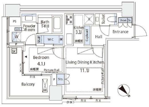 パークコート虎ノ門 15階 間取り図