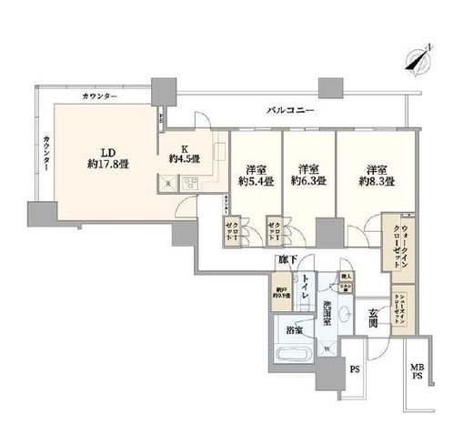 ザ・東京タワーズ シータワー 6階 間取り図