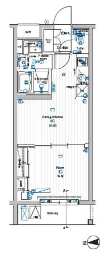 プレミアムキューブ大岡山DEUX 2階 間取り図