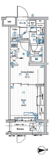 プレミアムキューブ大岡山DEUX 2階 間取り図