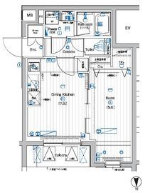 プレミアムキューブ大岡山DEUX 4階 間取り図
