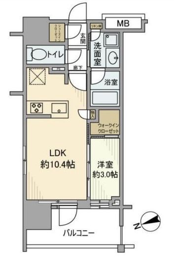 ルフォン上野公園ザ・レジデンス 10階 間取り図