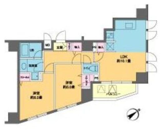 カスタリア北上野 1306 間取り図