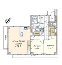 元麻布パークマンション 3階 間取り図