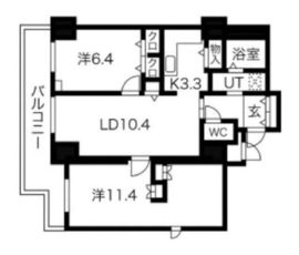 シティコート目黒 4-204 間取り図