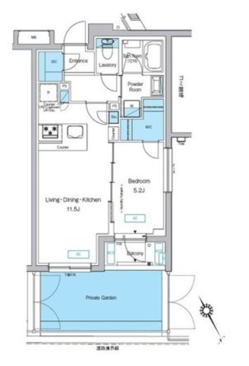 プレディアコート代々木上原 101 間取り図