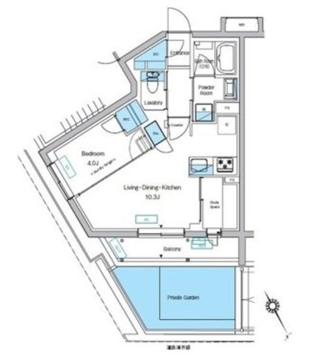 プレディアコート代々木上原 104 間取り図