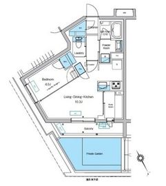 プレディアコート代々木上原 104 間取り図