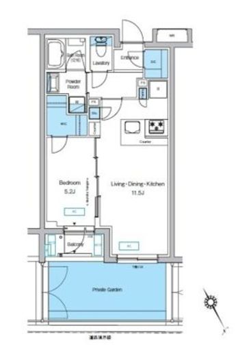プレディアコート代々木上原 102 間取り図