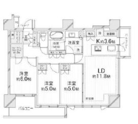 シティタワー東陽町 16階 間取り図