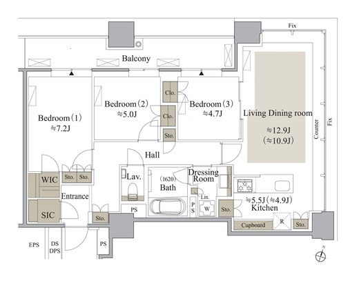 目黒MARCレジデンスタワー 1904 間取り図