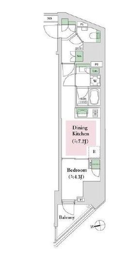 オープンレジデンシア中野ステーションサイド 2階 間取り図