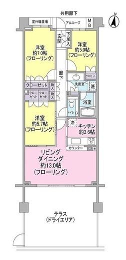パークハウス旗の台六丁目 地下1階 間取り図