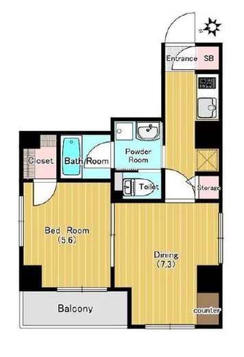 アセンションアイディ浅草 2階 間取り図