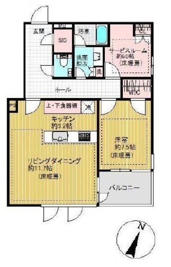 ロイヤルシーズン西麻布 2階 間取り図