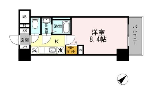 JP noie 早稲田 (ジェーピーノイエ早稲田) 204 間取り図