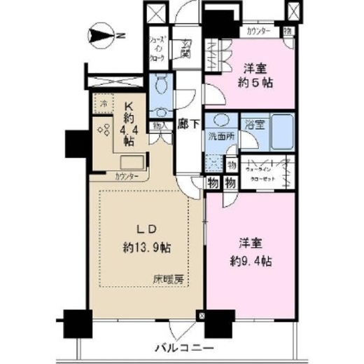 ベイクレストタワー 27階 間取り図