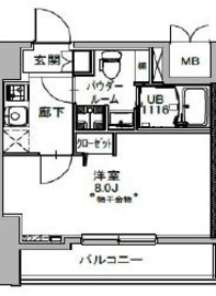 S-RESIDENCE八丁堀una (エスレジデンス八丁堀ウーナ) 202 間取り図