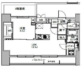 S-RESIDENCE八丁堀una (エスレジデンス八丁堀ウーナ) 503 間取り図