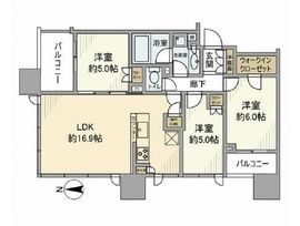 シティタワー武蔵小杉 50階 間取り図