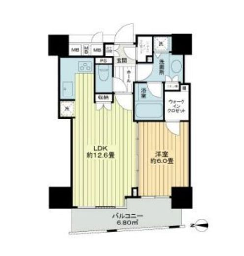 シティタワー四谷 8階 間取り図