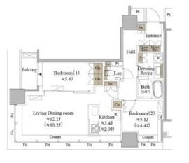 目黒MARCレジデンスタワー 1404 間取り図