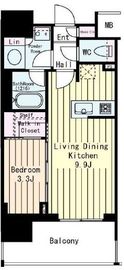 リビオレゾン浅草 9階 間取り図