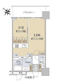 ブランズタワー豊洲 23階 間取り図