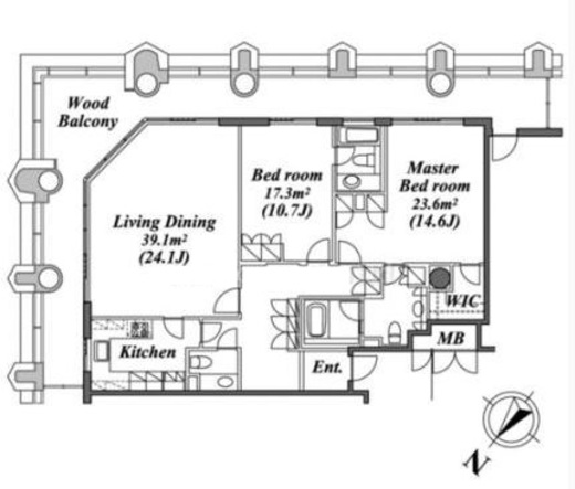 ラフィーヌ西新宿 23F1 間取り図