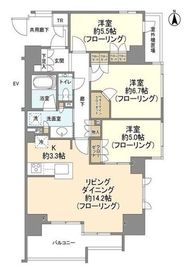 プラウド奥沢 6階 間取り図