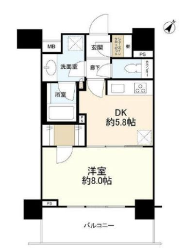 ノーブル代々木上原 6階 間取り図