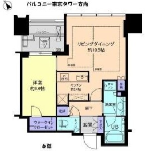 シティタワー麻布十番 5階 間取り図