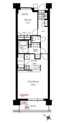 ブリリアイスト三軒茶屋アイビーテラス i605 間取り図