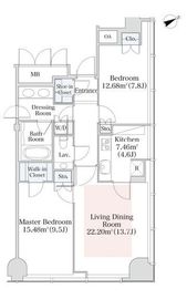 プラティーヌ西新宿 1008 間取り図