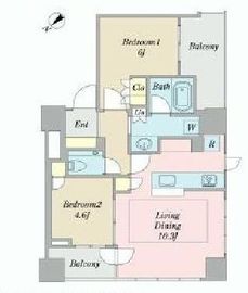 プラウドタワー高輪台 12階 間取り図