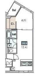 グランデュオ駒沢10 (GranDuo Komazawa 10) 203 間取り図