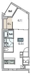 グランデュオ駒沢10 (GranDuo Komazawa 10) 204 間取り図