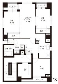 ソレイユ人形町 401 間取り図